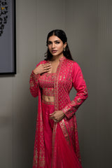 Deep Pink Chanderi Silk Fabric Women Ethnic Wear Deep Pink Chanderi Silk Fabric Women Ethnic Wear