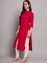 Crimson Rolex Fabrics Straight A-Line Kurti