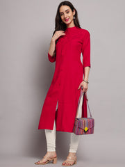 Crimson Rolex Fabrics Straight A-Line Kurti