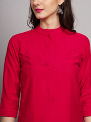 Crimson Rolex Fabrics Straight A-Line Kurti