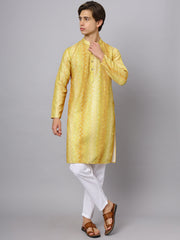 Yellow Sequence With Printed Rayon Kurta