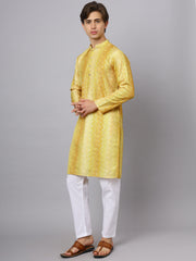 Yellow Sequence With Printed Rayon Kurta