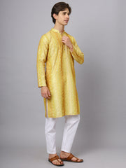 Yellow Sequence With Printed Rayon Kurta