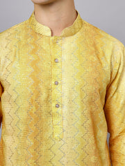 Yellow Sequence With Printed Rayon Kurta