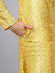 Yellow Sequence With Printed Rayon Kurta