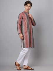 Red and Green Sequence With Printed Rayon Kurta