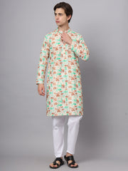 Multi Color Rayon Printed Men's Kurta