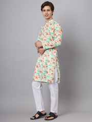 Multi Color Rayon Printed Men's Kurta