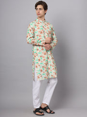 Multi Color Rayon Printed Men's Kurta