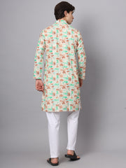 Multi Color Rayon Printed Men's Kurta