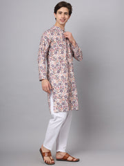 Multi Color Floral Printed Rayon Kurta