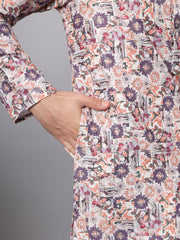 Multi Color Floral Printed Rayon Kurta