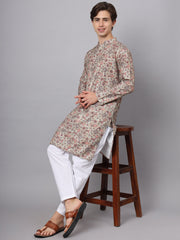 Multi Color Floral Printed Rayon Kurta