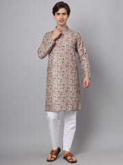 Multi Color Floral Printed Rayon Kurta