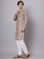 Multi Color Floral Printed Rayon Kurta