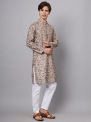 Multi Color Floral Printed Rayon Kurta