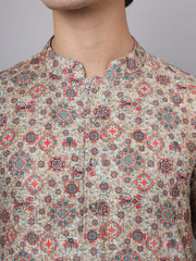 Multi Color Floral Printed Rayon Kurta