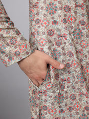 Multi Color Floral Printed Rayon Kurta