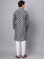 Black And White Checks Printed Rayon Kurta