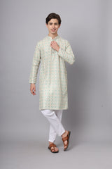 Multi Color Abstract Printed Rayon Kurta