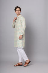 Multi Color Abstract Printed Rayon Kurta