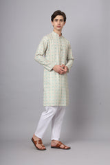 Multi Color Abstract Printed Rayon Kurta