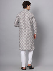 Multi Color Chinon Paisley Printed Ethnic Kurta