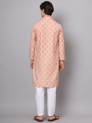 Peach Color Chinon Paisley Printed Ethnic Kurta