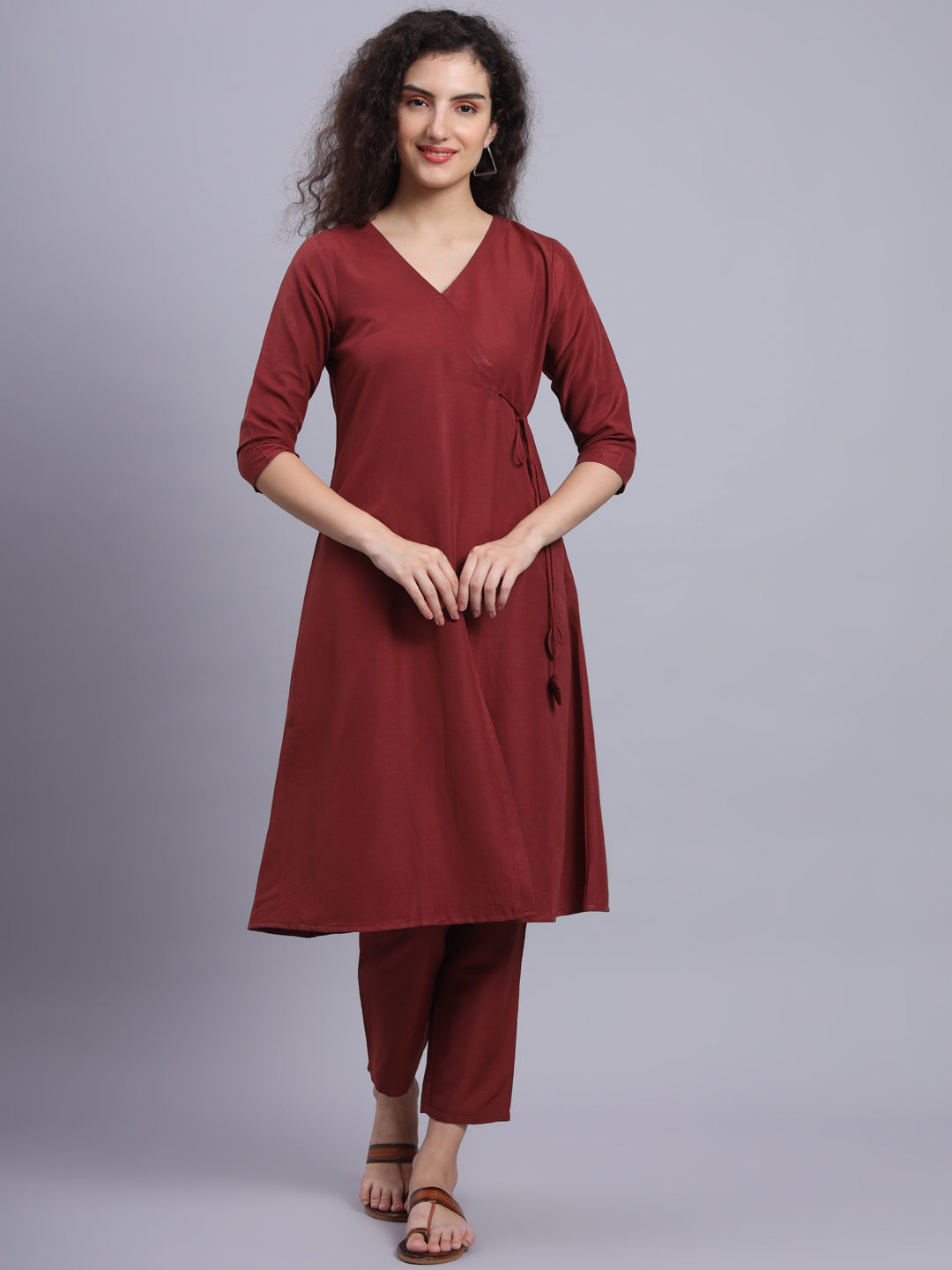 Fairbe Floral Print Kurti | Pure Cotton | Collared, A-line Kurta | 3/4th  Sleeves Formal Officewear for Women & Girls (Medium) Maroon : Amazon.in:  Fashion