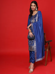 Blue Women Ethnic Kurti Pant With Dupatta