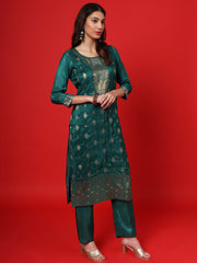 Green Women Ethnic Kurti Pant With Dupatta