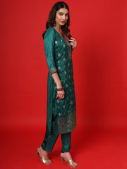 Green Women Ethnic Kurti Pant With Dupatta