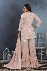 Radiant in Pink Kurta Sharara with Dupatta