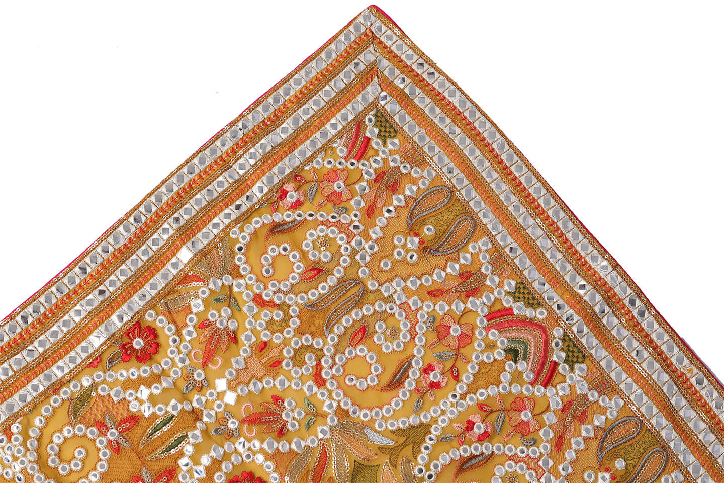Designer Gold Georgette Embroidery Dupatta
