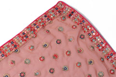 Enchanting Pink Georgette Embroidery Dupatta
