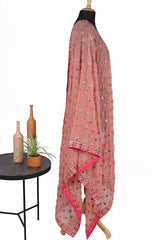 Enchanting Pink Georgette Embroidery Dupatta