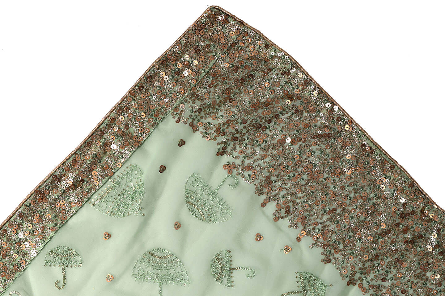 Exclusive Light Green Georgette Embroidery Dupatta