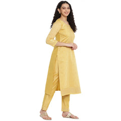 Chanderi Silk Yellow Salwar Suit