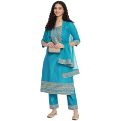 Embellished Blue Georgette Salwar Suit
