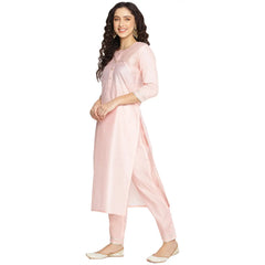 Chanderi Light Pink Kurti Pant