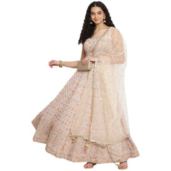 Launching Peach Puff Georgette Lehenga Choli