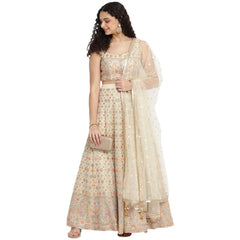 Classic Blanched Almond Georgette Lehenga Choli