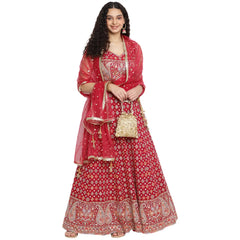 Stylish Red Georgette Lehenga Choli