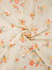 Dyeable Floral Pattern Sequence Embroidery Cotton Fabric