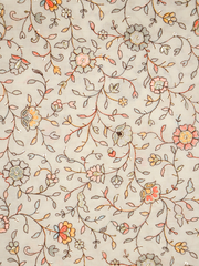 Launching Dyeable Floral Sequence Embroidery Cotton Fabric