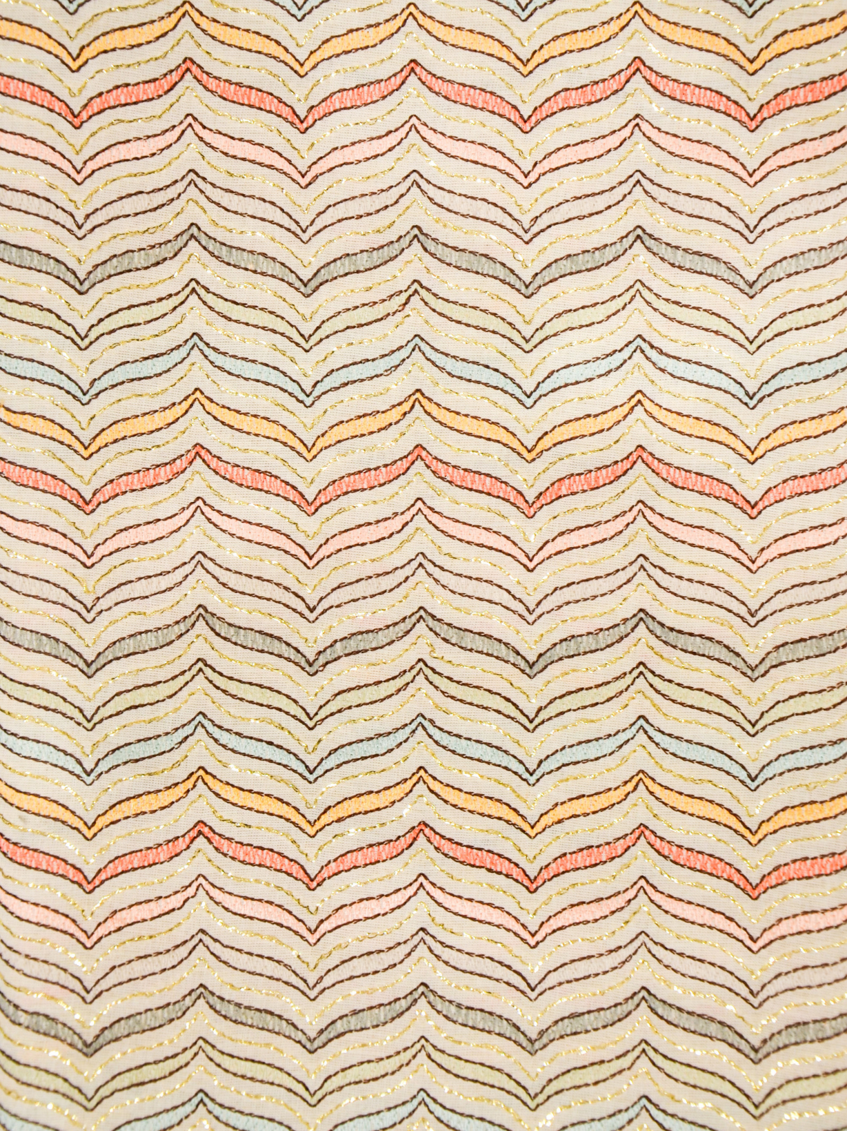 Delightfull Dyeable Chevron Foil Embroidery Cotton Fabric