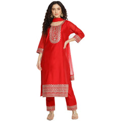 Designer Red Georgette Salwar Suit