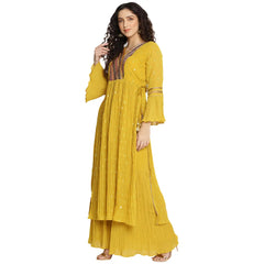 Designer Yellow Pure Silk Salwar Suit For Party Wear